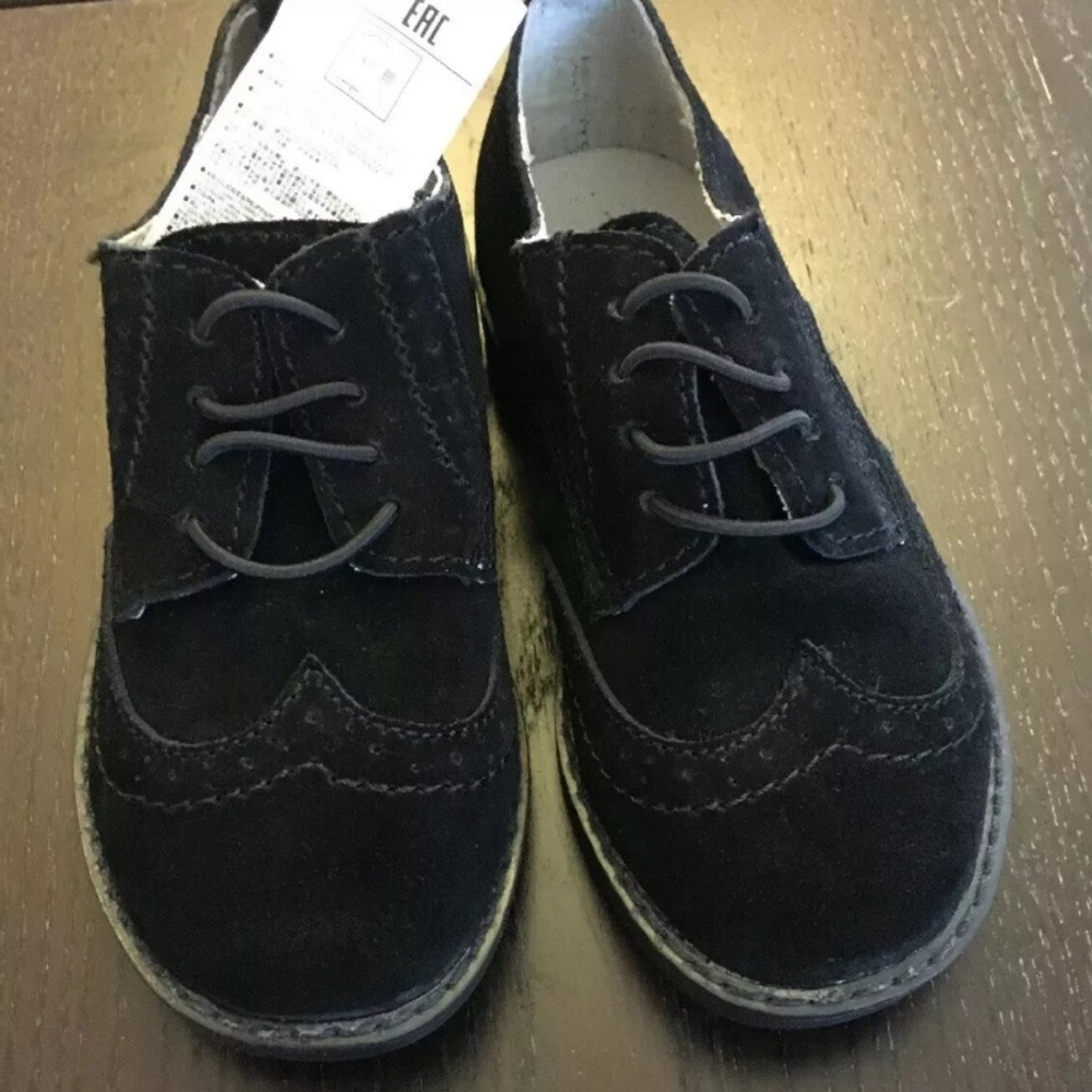 Gap Black Faux Suede Wingtip Oxford Dress Shoe